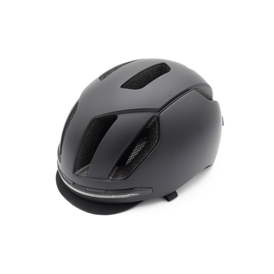 Casque velo / trottinette noir avec LED et telecommande guidon