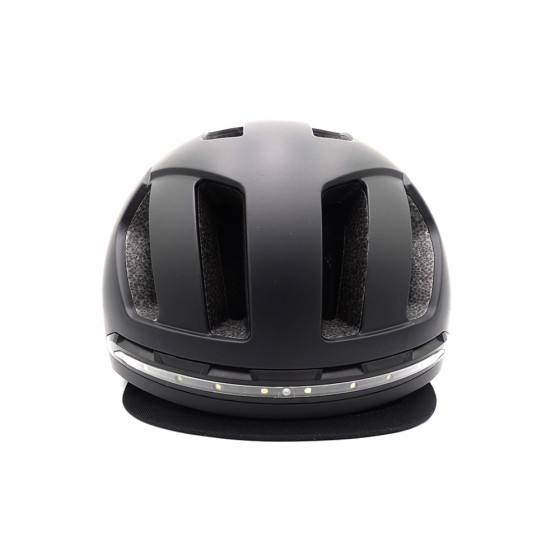 Casque velo / trottinette noir avec LED et telecommande guidon